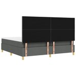 vidaXL Lit à Ressort avec Matelas Gris Foncé 200x200 cm Tissu