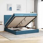 VidaXL Cadre de lit ottoman avec matelas bleu foncé 160x200 cm velours