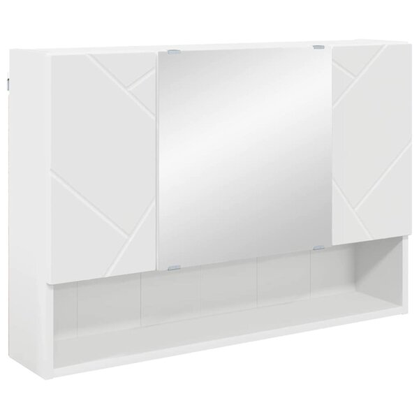 vidaXL Armoire Miroir Blanc 80 x 17 x 55 cm Bois d'ingénierie