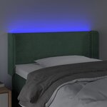 vidaXL Tête de lit à LED Vert foncé 103x16x78/88 cm Velours