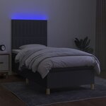 vidaXL Sommier à lattes de lit et matelas et LED Gris foncé 90x190 cm