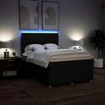 vidaXL Sommier à lattes de lit avec matelas Noir 140x190 cm Tissu