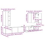 vidaXL Ensemble de meuble TV mural Montage mural 6 Pièces Blanc brillant