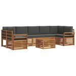 vidaXL Ensemble de canapés d'extérieur 8 Pièces Naturel et Anthracite