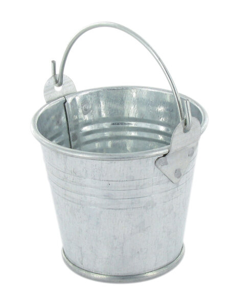 Seau en métal couleur zinc Ø 6 5 cm x H 6 2 cm