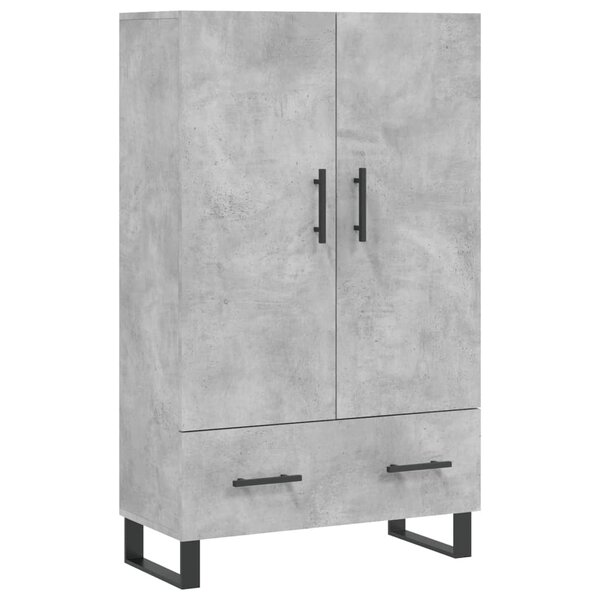 vidaXL Buffet haut gris béton 69 5x31x115 cm bois d'ingénierie