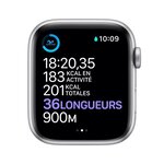 Apple Watch Series 6 GPS + Cellular, 44mm Boîtier en Aluminium Argent avec Bracelet Sport Blanc