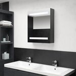 vidaXL Armoire de salle de bain à miroir LED gris 50x14x60 cm