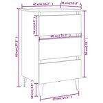 vidaXL Tables de chevet pieds en métal 2 Pièces chêne sonoma 40x35x69 cm