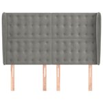 vidaXL Tête de lit avec oreilles Gris clair 147x23x118/128 cm Velours