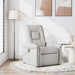 vidaXL Fauteuil de massage inclinable gris nuage tissu
