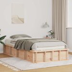 vidaXL Cadre de lit Marron 90 x 200 cm Bois massif en pin
