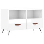 vidaXL Meuble TV Blanc brillant 80x36x50 cm Bois d'ingénierie