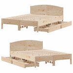 vidaXL Cadre de lit sans matelas 120x190 cm bois de pin massif