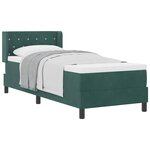 vidaXL Lit à ressorts avec tête de lit Vert foncé 200 x 80 cm Velours