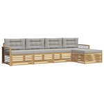 vidaXL Ensemble de canapés d'extérieur 5 Pièces Blanc et gris clair