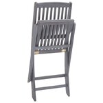 vidaXL Chaises pliables d'extérieur lot de 4 et coussins Bois d'acacia