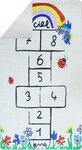 Tapis enfant Marelle 80 x 150 cm - Beige
