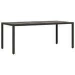 vidaXL Ensemble à manger de jardin coussins 7Pièces Noir Résine tressée