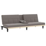 vidaXL Canapé-lit avec porte-gobelets taupe tissu