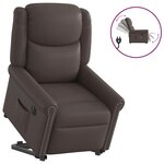 vidaXL Fauteuil inclinable électrique marron brillant similicuir