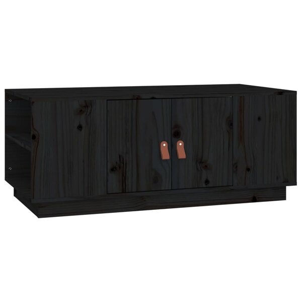 vidaXL Table basse Noir 100x50x41 cm Bois massif de pin
