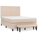 vidaXL Sommier à lattes de lit avec matelas Cappuccino 140x190 cm