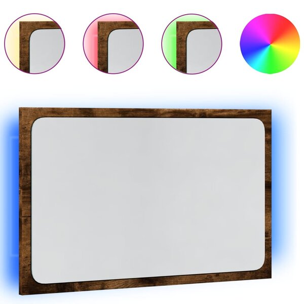 vidaXL Miroir de salle de bain à LED chêne sonoma bois d'ingénierie