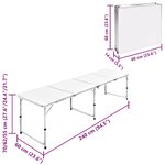 Table pliante de camping en aluminium avec hauteur ajustable