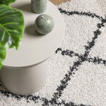 vidaXL Tapis shaggy à poils longs moderne crème et noir 80x200 cm