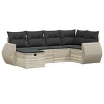 vidaXL Salon de jardin 6 Pièces avec coussins gris clair résine tressée