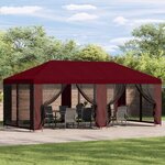 vidaXL Abri de jardin 6 x 3 m Bordeaux Polyester et Acier 190