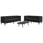 vidaXL Ensemble de canapé Chesterfield et traversins 2Pièces noir velours
