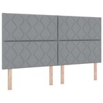 vidaXL Tête de lit avec des lumières à LED Gris clair 180 cm tissu