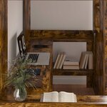 vidaXL Cadre de lit superposé avec bureau Chêne fumé 90 x 190 cm