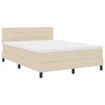 vidaXL Lit Box Spring avec Matelas et LED Crème 160x200 cm Tissu