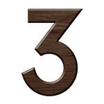 Numéro 3-Numéro adhésif pour boîtes aux lettres - Résine de 3 mm, hauteur environ 50 mm - Voyager (chêne moyen)
