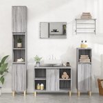 vidaXL Ensemble de meubles de salle de bain 3 Pièces Sonoma gris