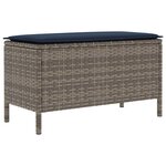 vidaXL Pouf de Jardin Gris et bleu marine 80 x 38 x 42 cm Rotin PE