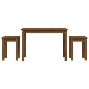 vidaXL Tables gigognes 3 Pièces Marron miel Bois de pin massif
