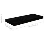 vidaXL Étagère murale flottante 2 Pièces Noir brillant 60x23 5x3 8 cm MDF