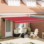 vidaXL Auvent Rétractable Rouge 400x300 cm