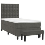 vidaXL Sommier à lattes de lit et matelas Gris foncé 90x200 cm Velours