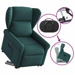 vidaXL Fauteuil inclinable vert foncé tissu