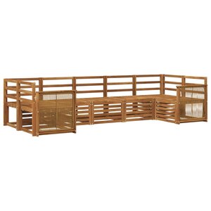 vidaXL Ensemble de canapé d'angle 6 Pièces Naturel Bois d'Acacia Massif