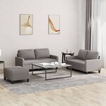 vidaXL Ensemble de canapés 3 Pièces avec coussins Taupe Tissu
