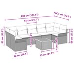 vidaXL Canapé de jardin 8 pièces avec coussins gris poly rattan acacia
