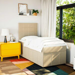 vidaXL Sommier à lattes de lit avec matelas Crème 80x200 cm Tissu