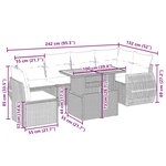 vidaXL Salon de jardin avec coussins 7 Pièces beige résine tressée