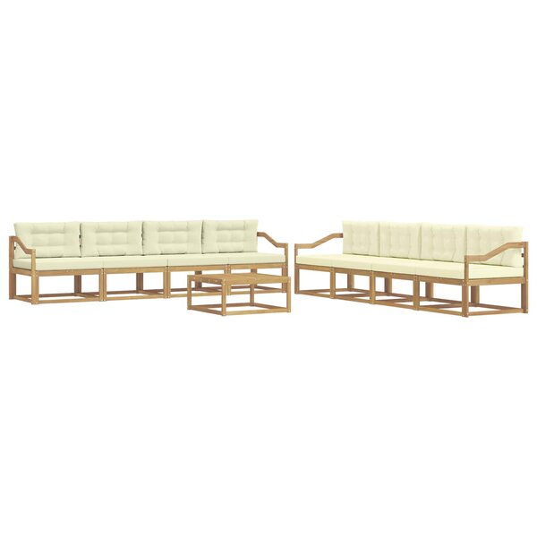 vidaXL Ensemble de canapés d'extérieur 9 Pièces Blanc et crème